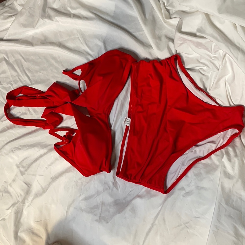 Red 2pc swimsuit S